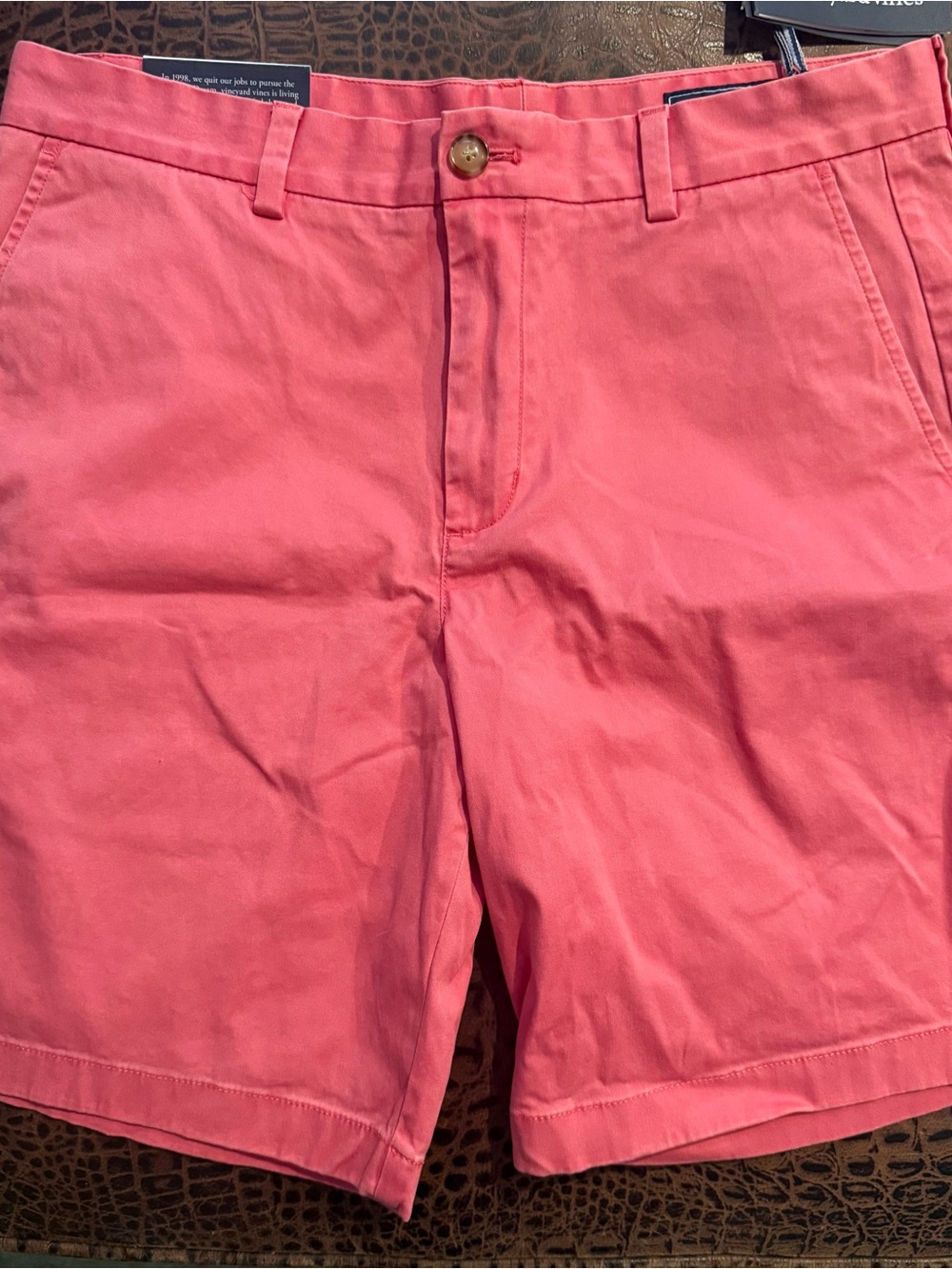 Vineyard Vines Coral Pink Flat Front Shorts 9” length
